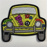 VW Beetle Embroidered Iron On Patch 3.5x3"