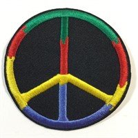 Peace Symbol Embroidered Iron On Patch 3"