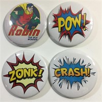 4 Batman/Robin TV Collector's Buttons