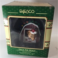 Enesco Treasury Ornament Deck the Hogs 1989 NIB