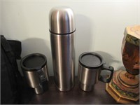 New  Steel Thermos & Mugs  & Carrybag