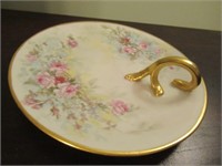 Vintage Gold trim Flower Dish