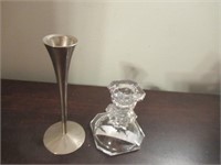 Small Vase & Clear Glass Candle Stick