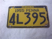 1955 Penna License Plate