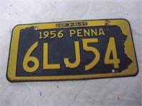 1956 Penna License Plate