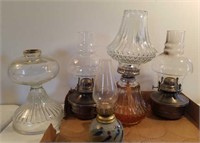 ASSORTED HURRICANE LAMPS AND PARTS,