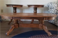 3 PC OAK COFFEE AND END TABLES