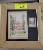 FRAMED STAMPS AND POST CARDS, BRITISHHISTORIC