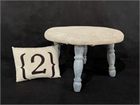 Padded Footstool & Pillow