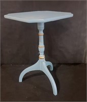 Beautiful 20" Blue & Gold Side Table