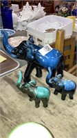 Blue Mountain pottery trio of elephants Canada