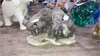 5 miniature elephant figurines resin-type