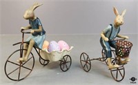 Rabbits Riding Bicycles Figurines