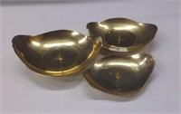 Lot of 3 Brass Candle Holders