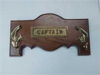 Wood Plaque with Brass Trout & Captian Sign