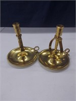 Pair of Brass Tilt Candle Stick Holders
