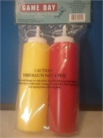 New game day ketchup and mustard bottles