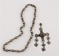 Taxco Sterling Necklace & Yalalag Cross Pendant