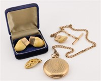 Elk Teeth Jewelry Set w/ Elgin Pocket Watch