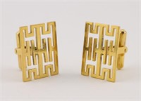 14K Gold MCM Style Geometric Cufflinks