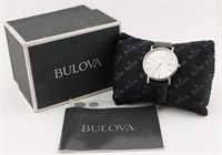 Bulova Black Leather Watch