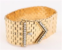 14K Gold Mesh Bracelet w/ Diamonds