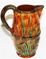 1999 Foltz Embossed Wheat Design Handled Pitcher