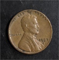 1957-D LINCOLN WHEAT BACK ONE CENT PENNY