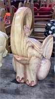Wood grain elephant figure 10” tall