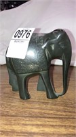 Black stone carved elephant 4” tall