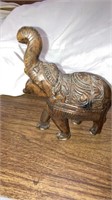5 carved wood elephants - largest is 7” long