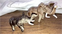 2 H & R porcelain elephants longest is 4” long