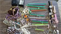 Large Lot of Costume Jewelry & Watches