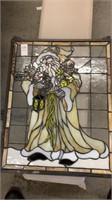 Leaded stained glass Santa 20 inches x 16 inches