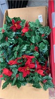Box of lights and poinsettia garland