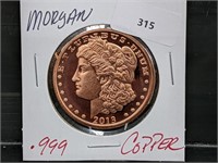 1oz .999 Copper Morgan Round