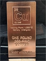 1lb .999 Copper Bar