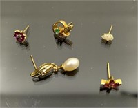 Assorted 10k and 14k Gold earrings