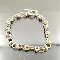 Chain mail style sterling silver bracelet