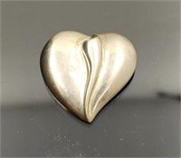 Sterling silver heart brooch pin