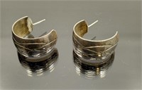 Sterling silver Hoop style earrings