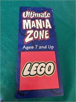 Plastic Lego ultimate mania zone sign double sided