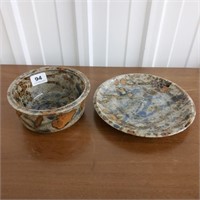 Artisan Pottery Bowl & Plate