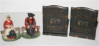 2 Cast Metal Amish Figures Bookends &