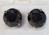 Certified 14K  2 Black Diamonds(6.5ct) Earrings