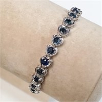 $800 Silver Sapphire(3ct) Bracelet