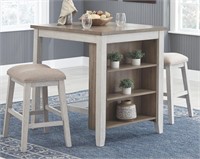 3PC TABLE WITH STOOLS - D394-113