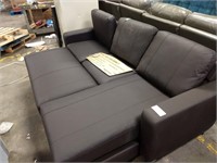 HAMPTON BROWN LEATHER REVERSIBLE SECTIONAL AND
