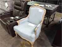 regal accent chair light blue ***damage on top