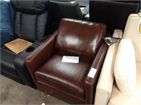 COLE & RYE BROWN LEATHER SWIVEL CHAIR